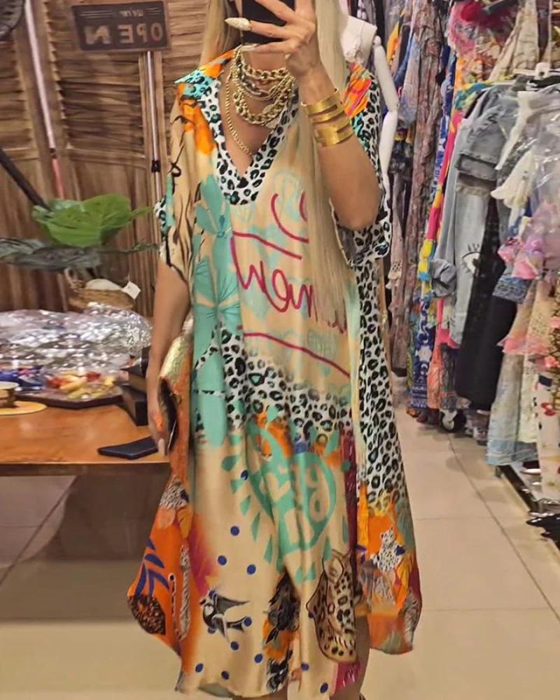 Jovena - Robe décontractée avec imprimé léopard coloré