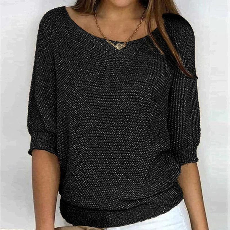 Joravissa - Pull Léger à Col Rond et Manches 3/4