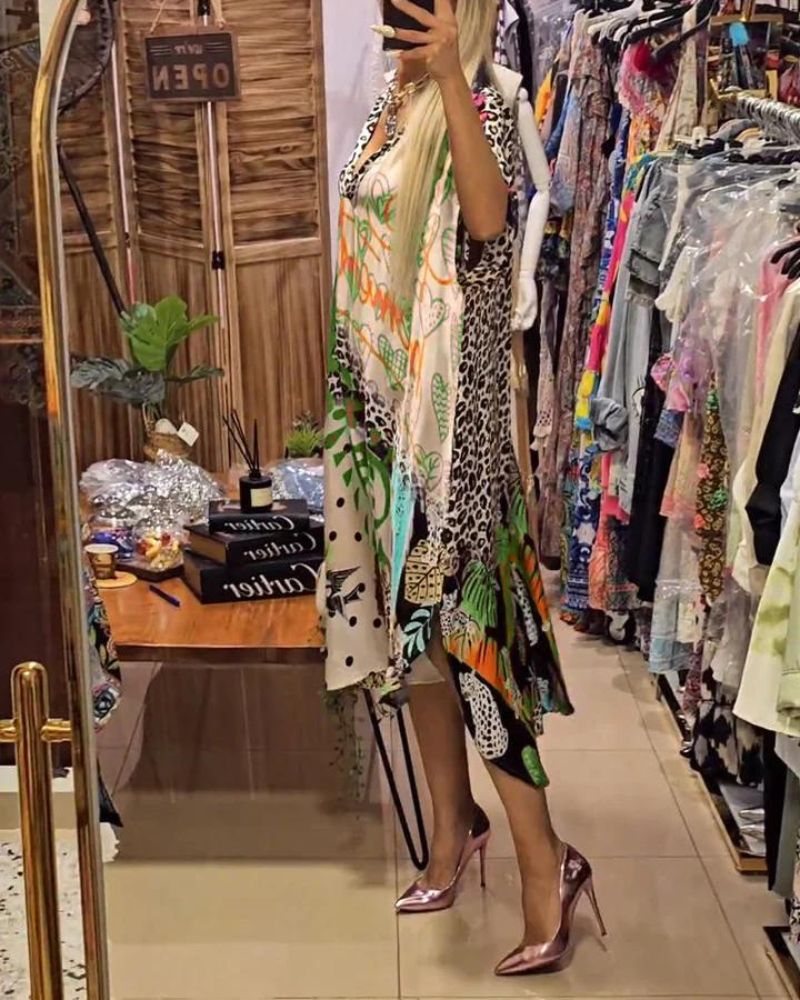 Jovena - Robe décontractée avec imprimé léopard coloré