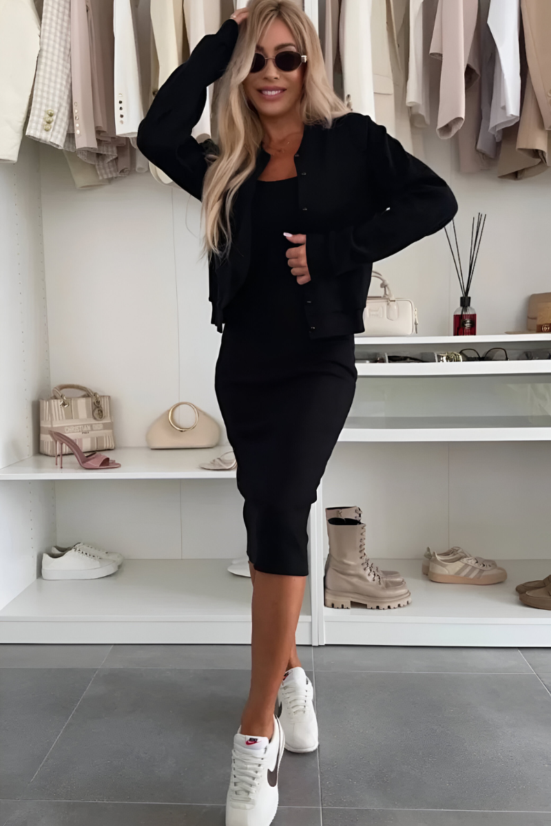 Aline - Midi Dress + Free Cardigan