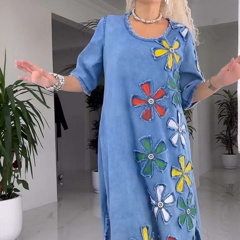 Kalena - Robe décontractée avec col rond