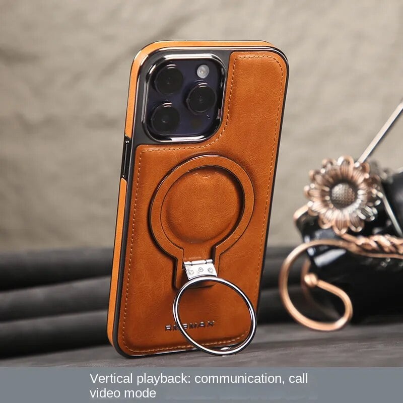 Jalira - Housse de téléphone iPhone en cuir luxueux avec support invisible