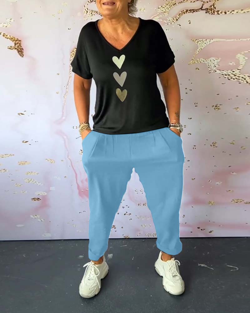 Tavira - Pantalon Décontracté Confortable avec Poche et Couleur Unie