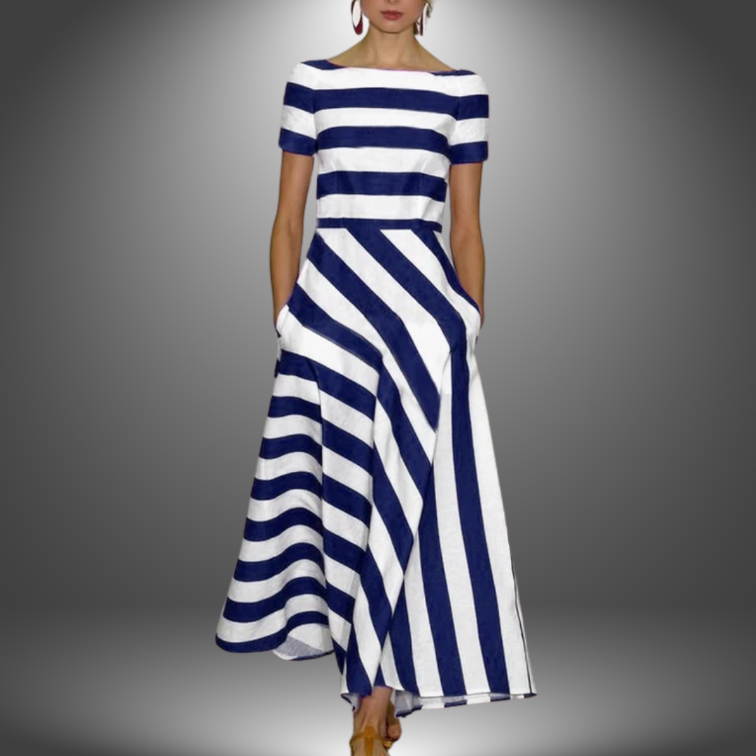 Tanith - Robe Rayée Fait Main Alliant Style Unique et Confort