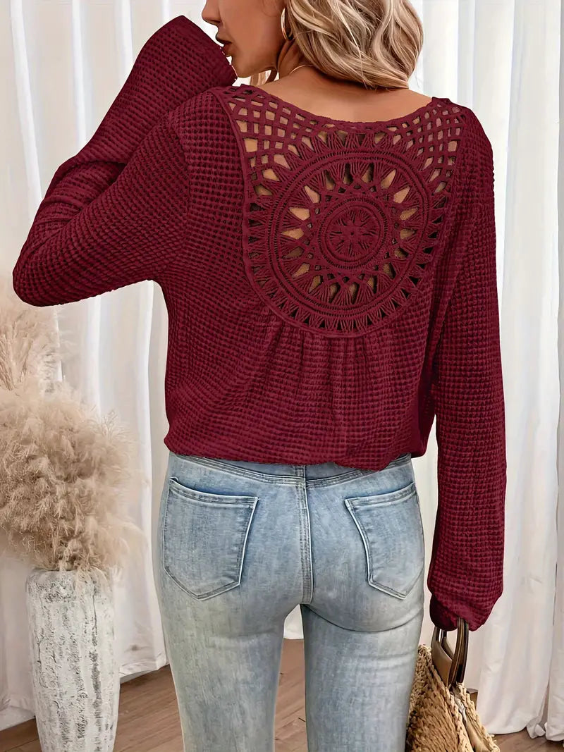 Belen - Blouse élégante de style Ibiza avec décolleté en V