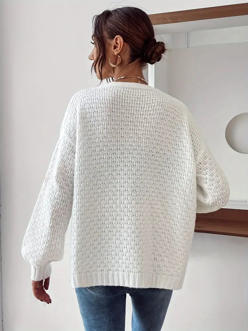 Risette - Cardigan Tricoté à Motif Floral