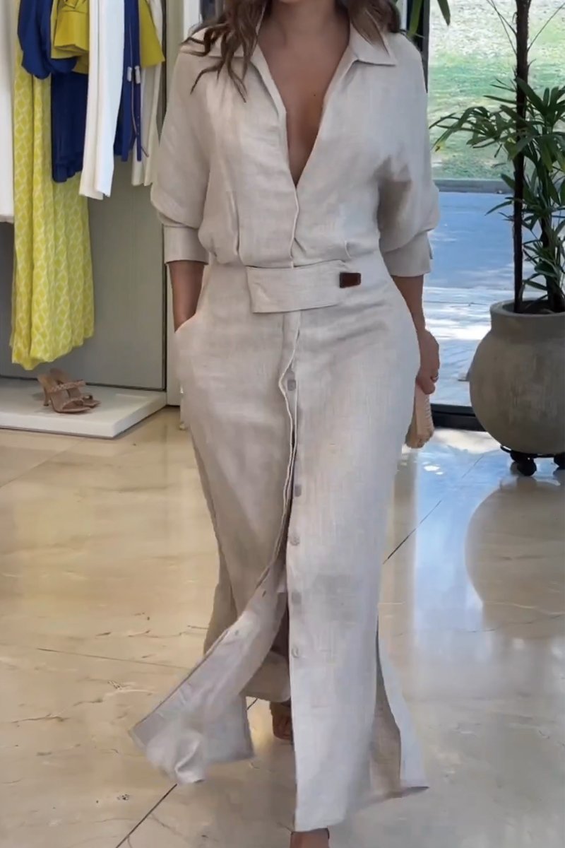 Jasindra - Robe Maxi Fluide en Coton et Lin