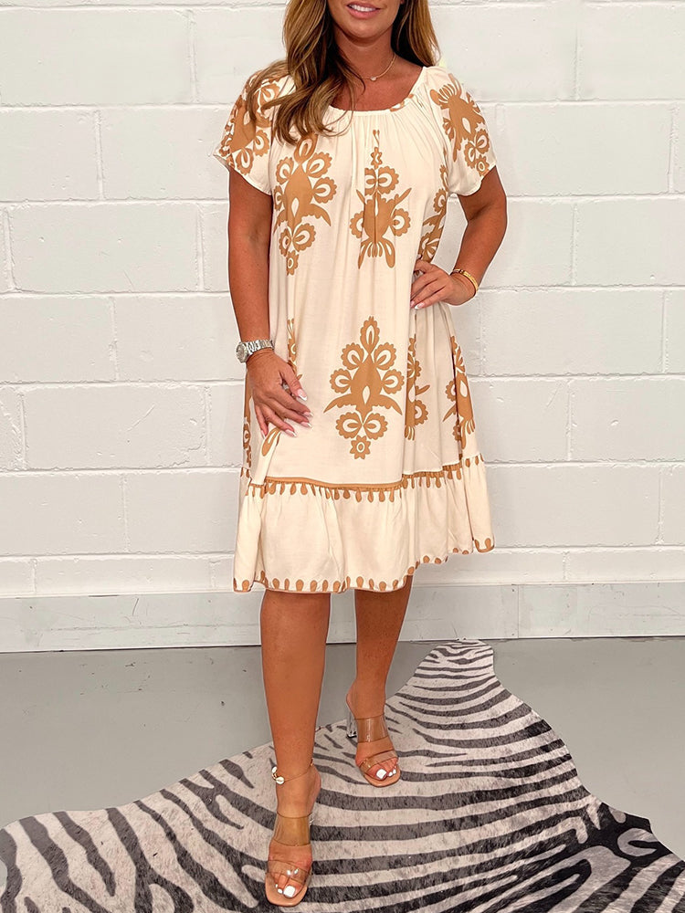 Freya - Robe Vintage en Coton Imprimé
