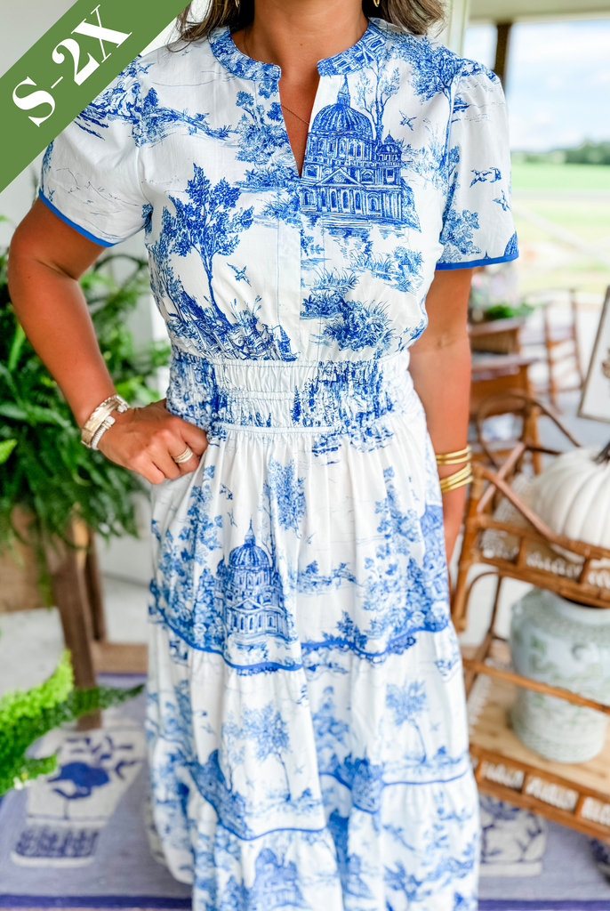 Selindra - Robe Maxi Classique à Imprimé Toile