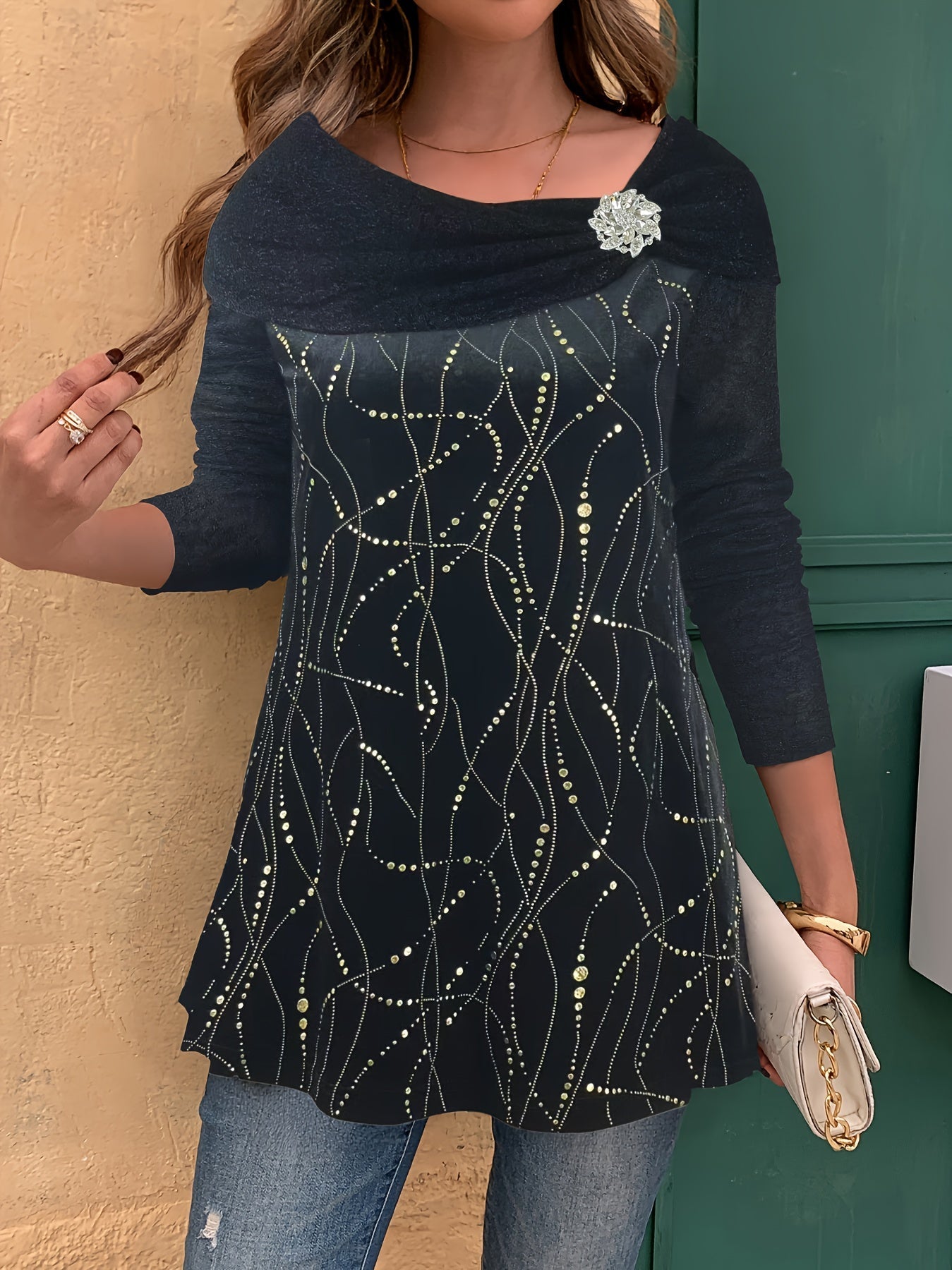 Lunessavine - Blouse Élégante Sans Épaules à Détails Subtils