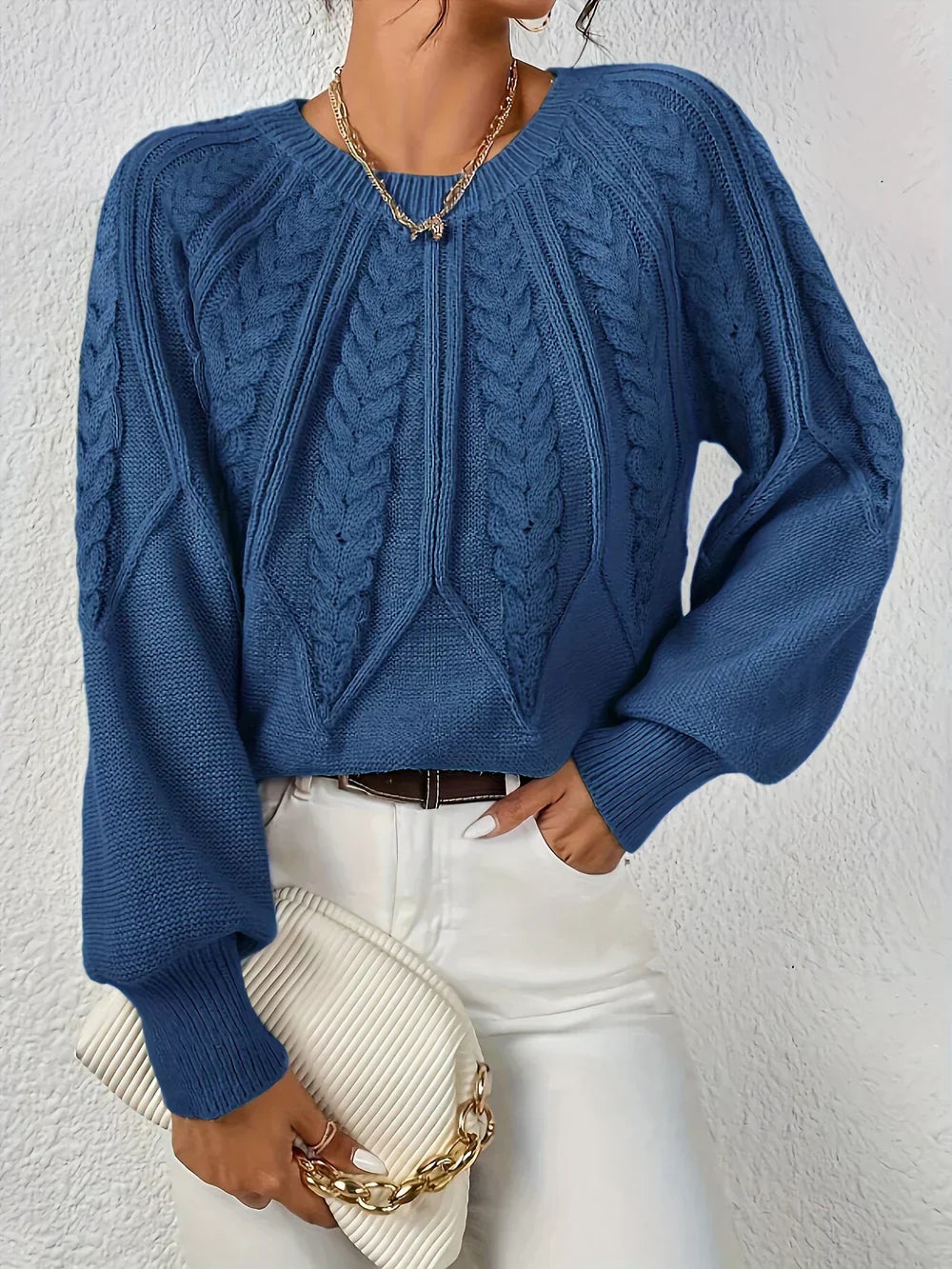 Cezanne - Pull épais à manches bouffantes pour femme