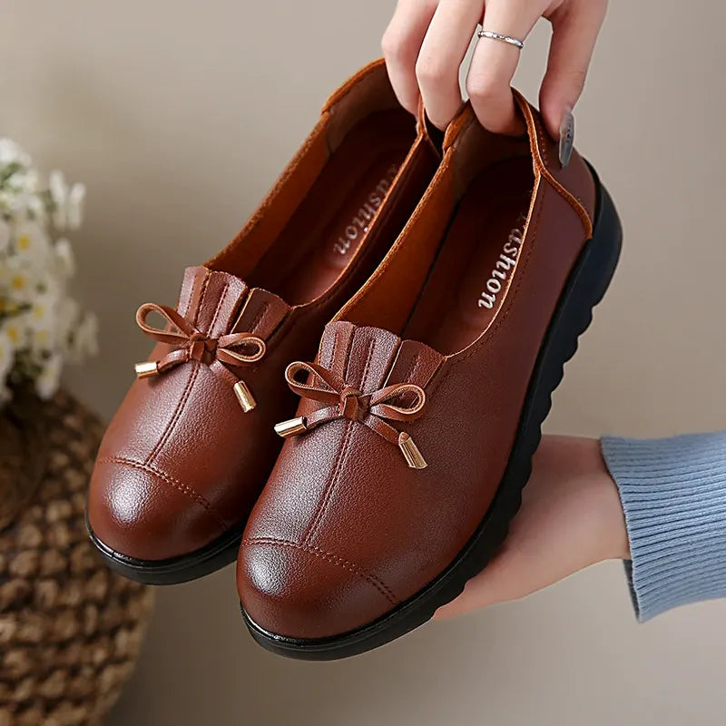 Nieske - Mocassins Femme Confortables à Enfiler avec Nœud et Semelle Plateforme