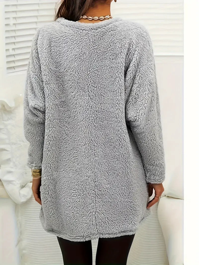 Patrice - Sweatshirt Polaire Cœur Coloré avec Poches