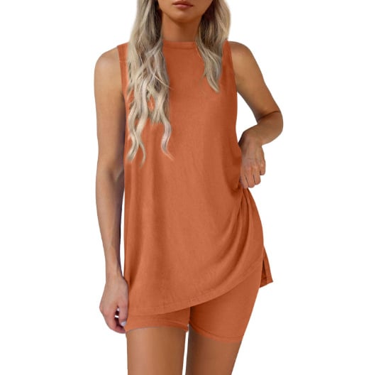 Lorevyn - Ensemble femme deux pièces sans manches avec short cycliste