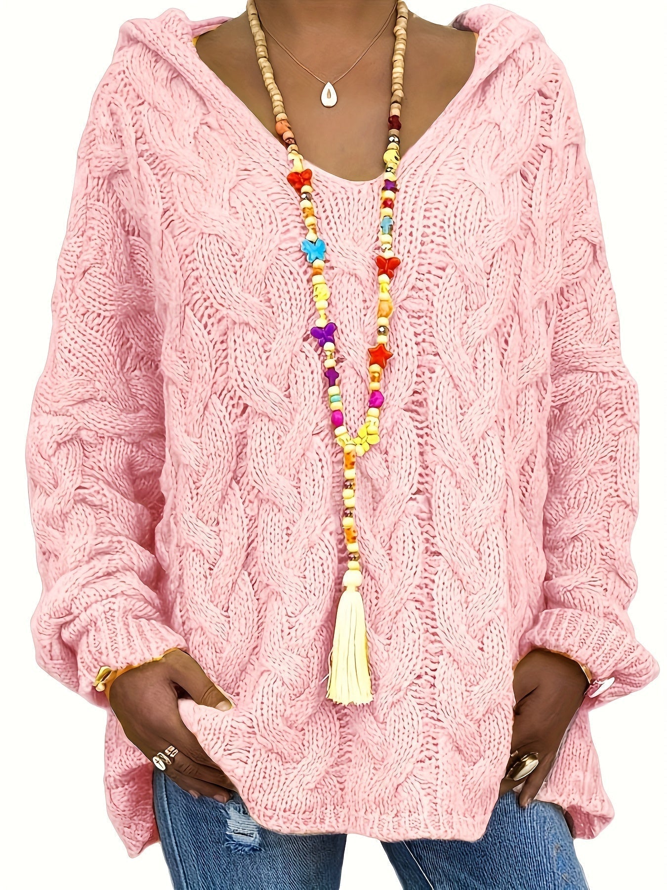 Oralivanne - Pull Élégant Texturé à Encolure V
