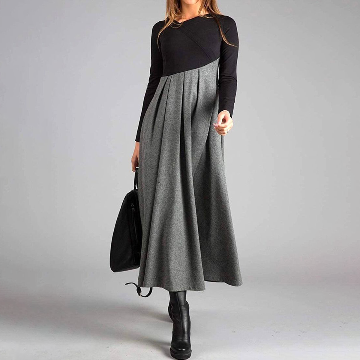 Manon - Élégante robe longue à manches longues