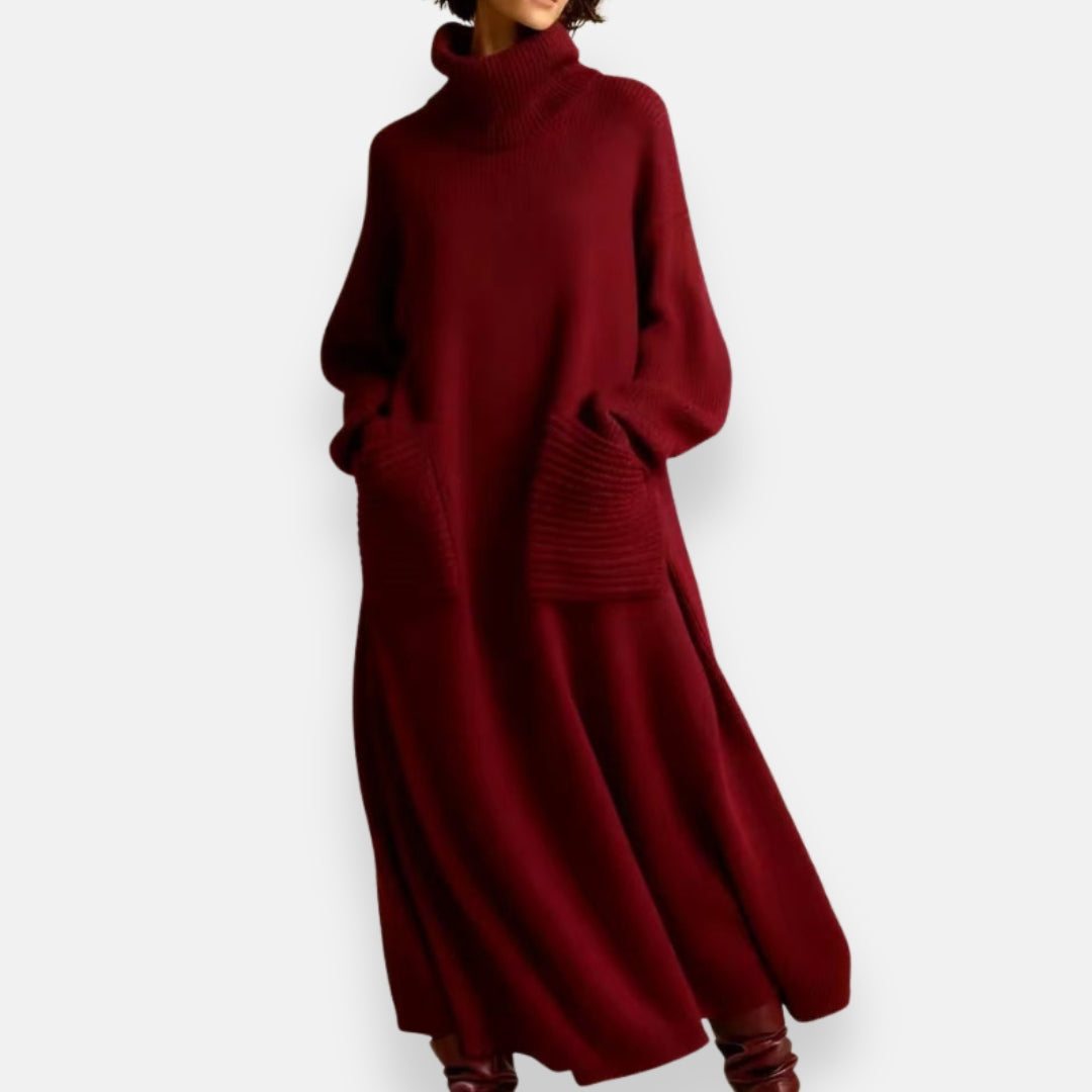 Alyndra - Robe En Tricot Longue À Col Montant