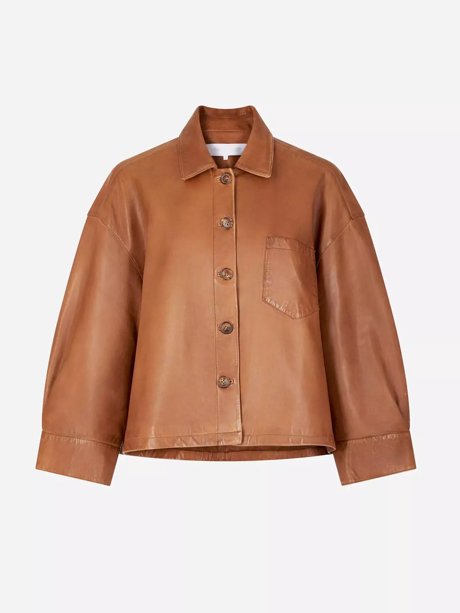 Maureen - Veste en Cuir Courte Minimaliste