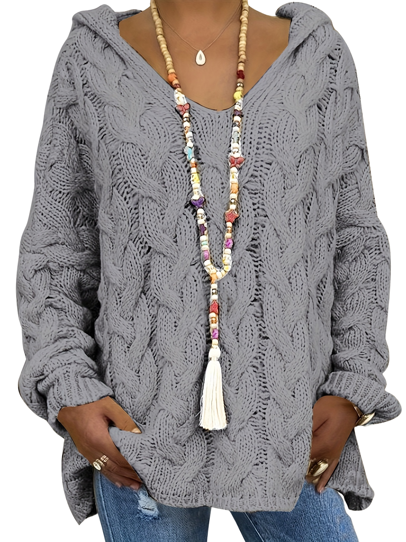 Oralivanne - Pull Élégant Texturé à Encolure V