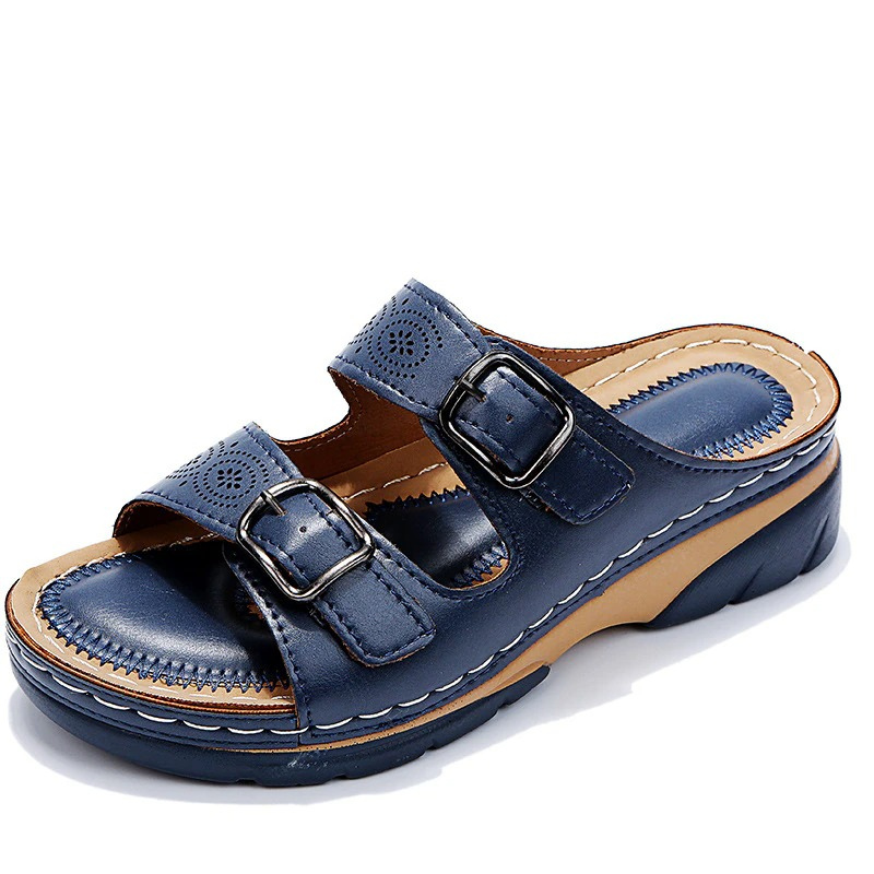 Elarith - Sandales femme orthopédiques confortables avec double bride réglable