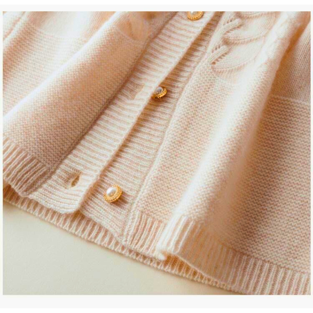 Alexandrine - Gilet en Laine à Col Rond pour Femme