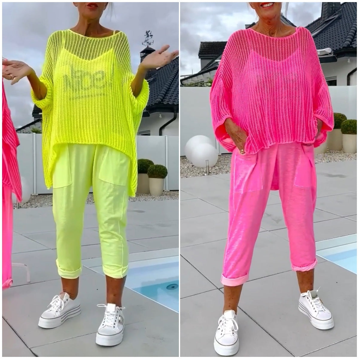 Seraphira - Combinaison décontractée avec imprimé monogramme et blouse ajourée