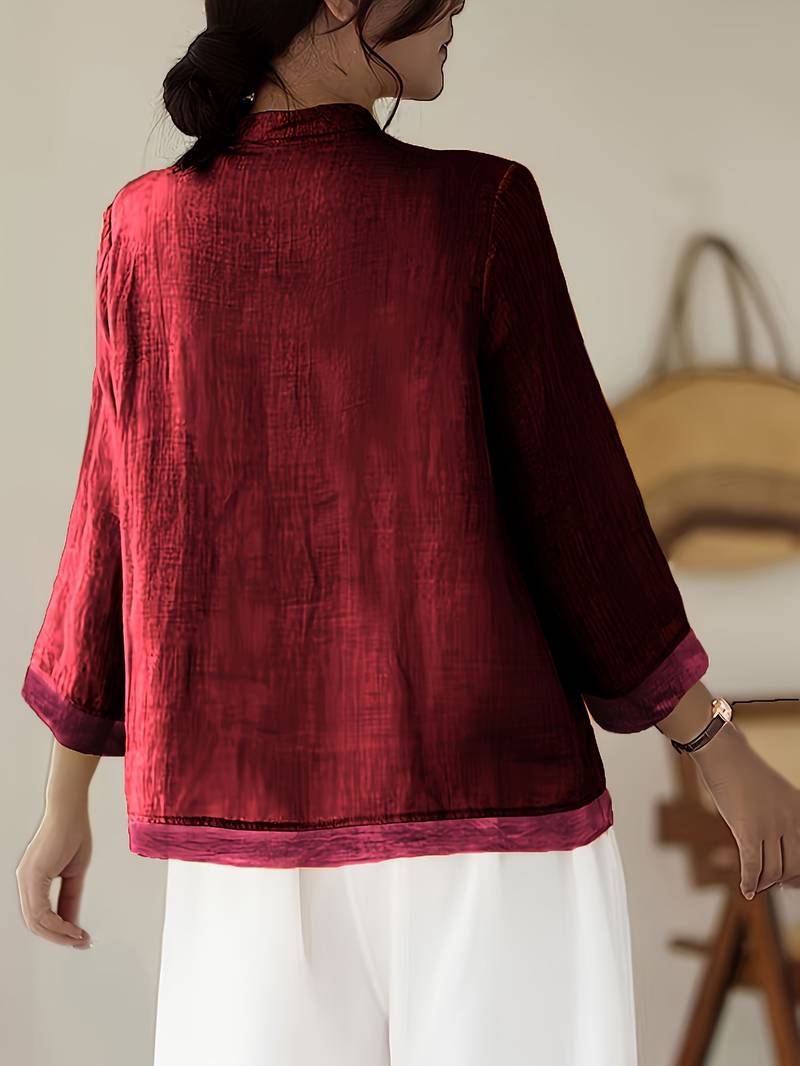 Celmira - Chemise Vintage Ample à Fermeture Nouée