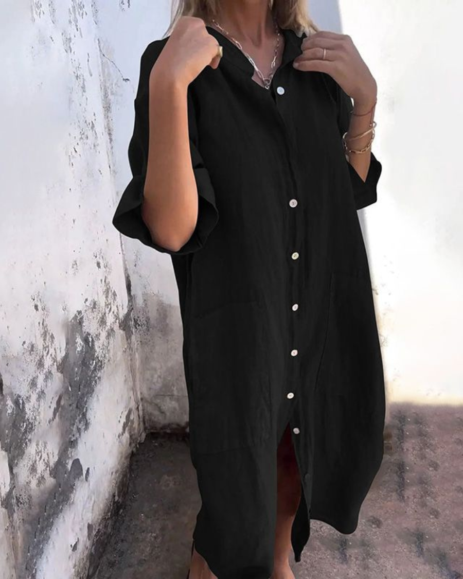 Yasmina - Robe Chemise Décontractée Style Ibiza