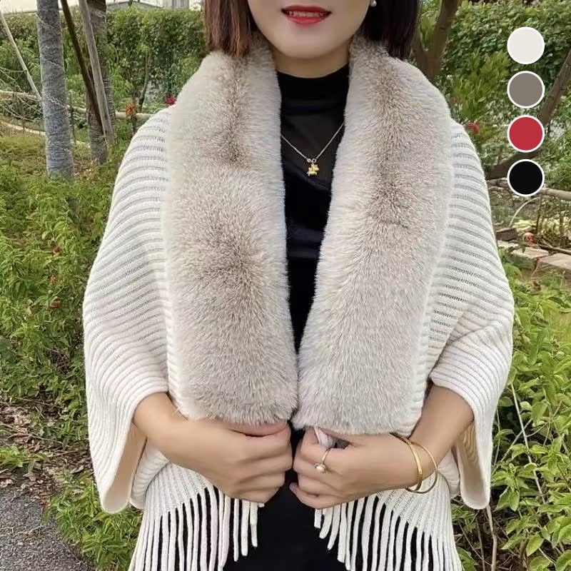 Martine - Châle élégant en fourrure de lapin pour un hiver luxueux