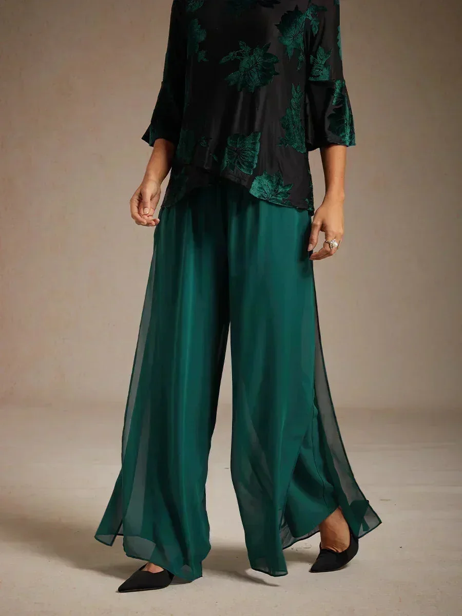 Marilivra - Pantalon À Jambes Droites Avec Fente En Chiffon