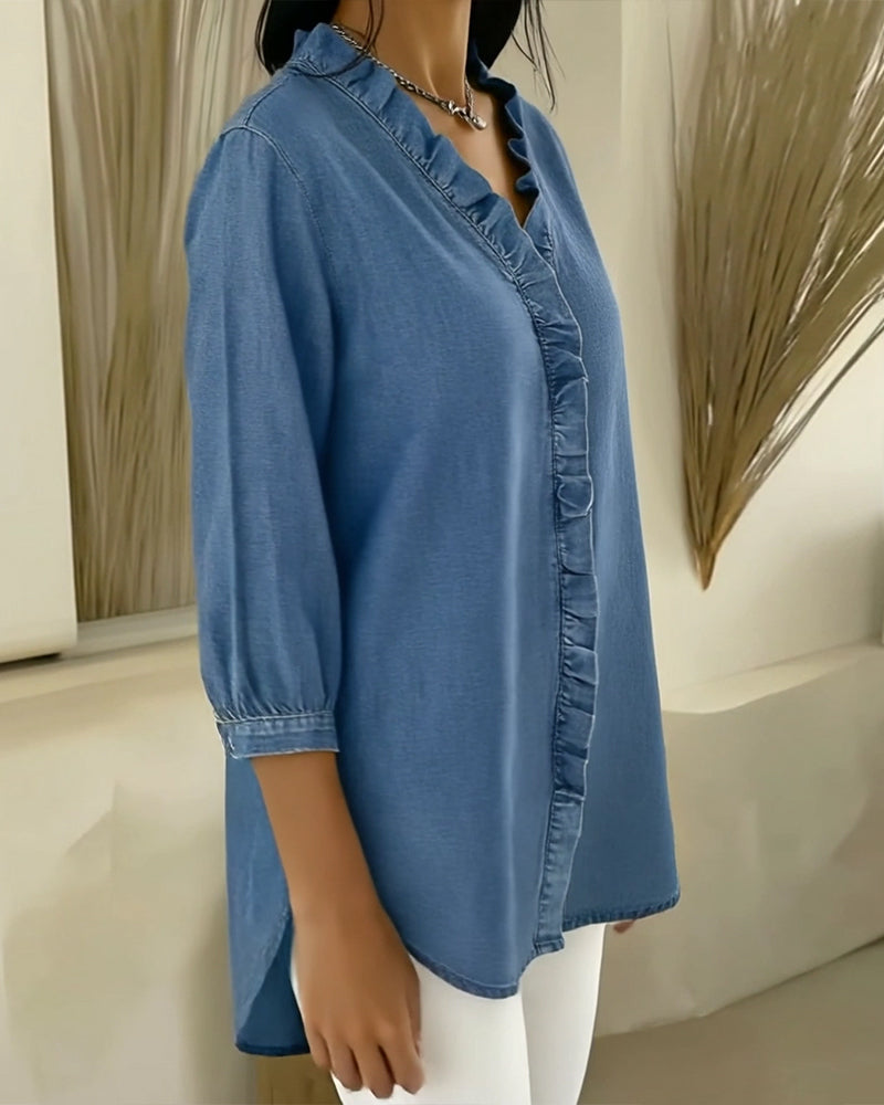 Selyra - Blouse Élégante à Volants Féminins