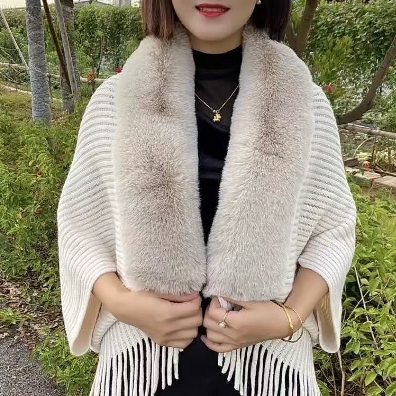 Martine - Châle élégant en fourrure de lapin pour un hiver luxueux