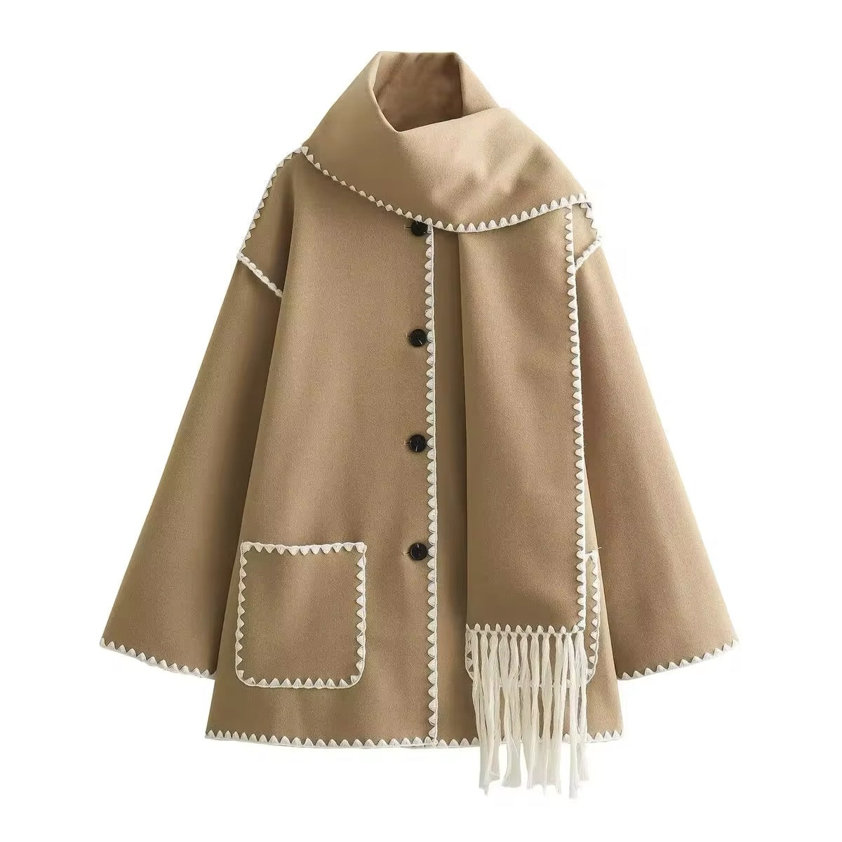 Antoinette - Manteau Élégant avec Col Rond et Poches