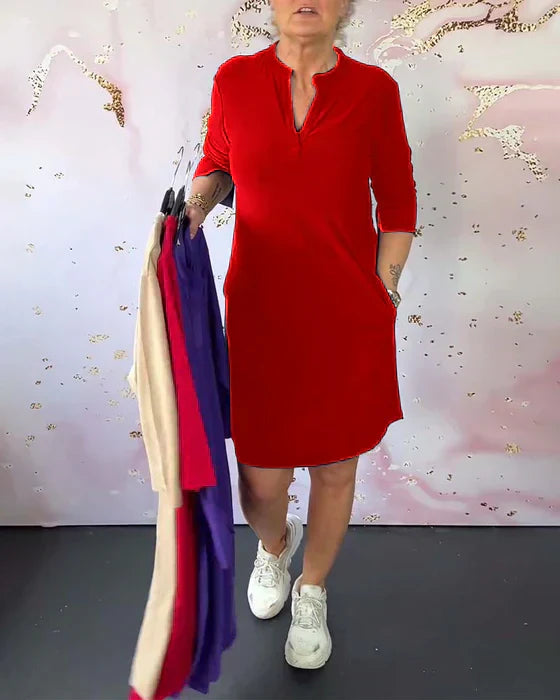 Mélissa - Robe Unie à Col V