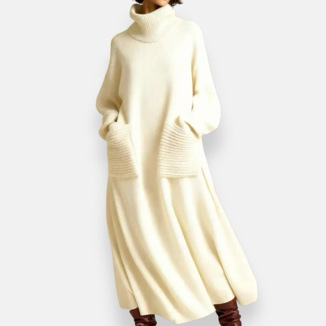 Alyndra - Robe En Tricot Longue À Col Montant