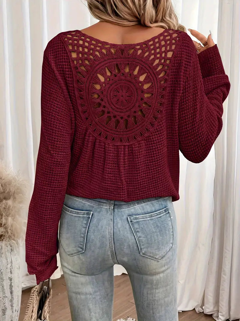 Belen - Blouse élégante de style Ibiza avec décolleté en V