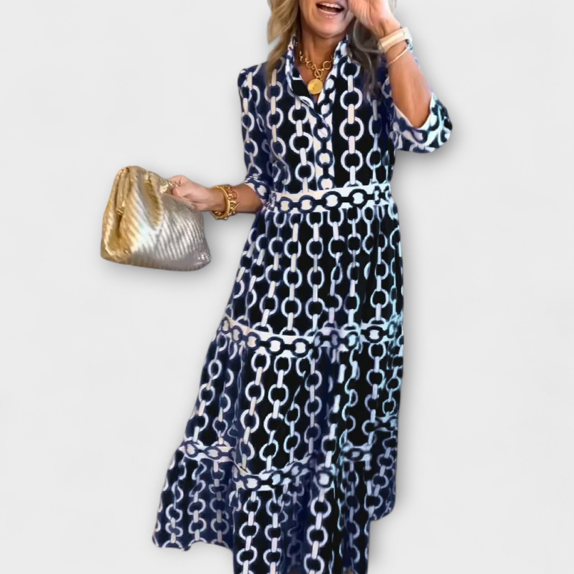 Corinna - Robe midi avec motif de chaîne