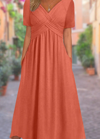 Malina - Robe Élégante à Silhouette Fluide et Décolleté en V