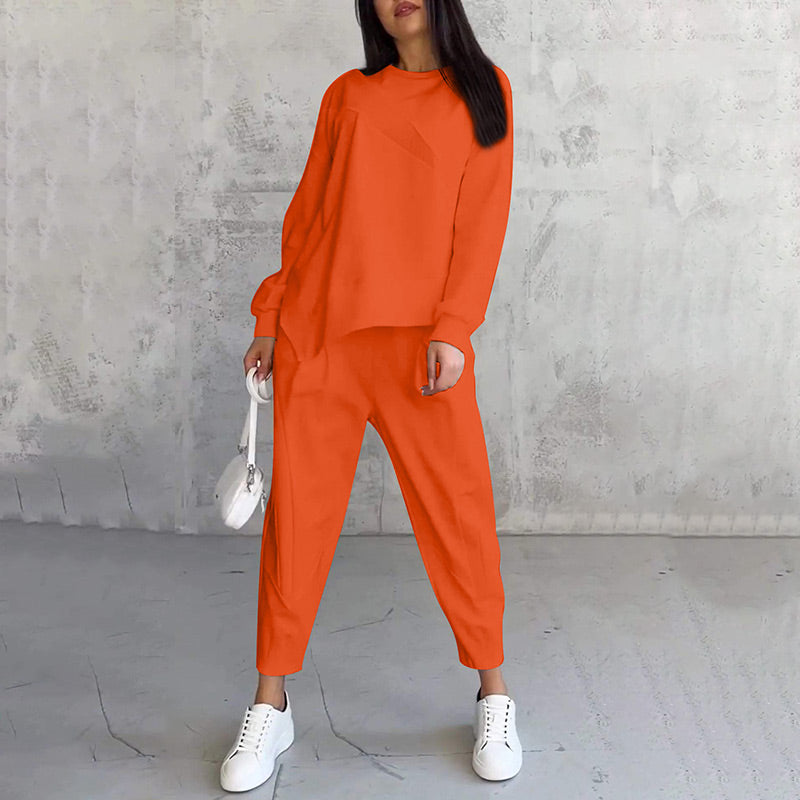 Evanna - Ensemble femme sweat asymétrique avec pantalon confortable