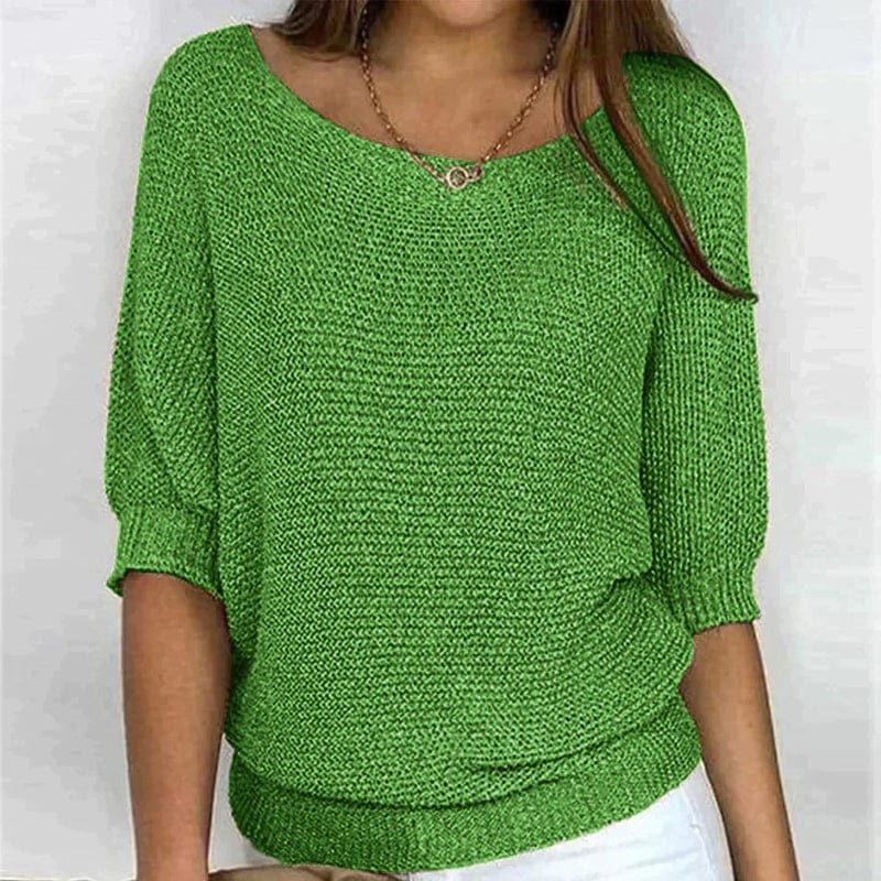 Joravissa - Pull Léger à Col Rond et Manches 3/4