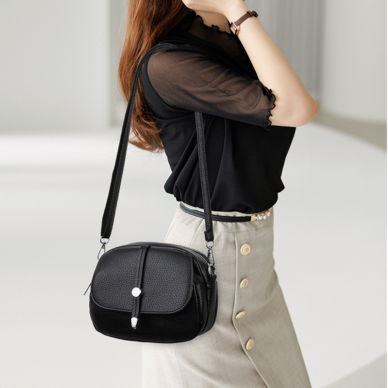 Isarivienne - Sac Bandoulière Léger Femme en Couleur Unie au Style Intemporel