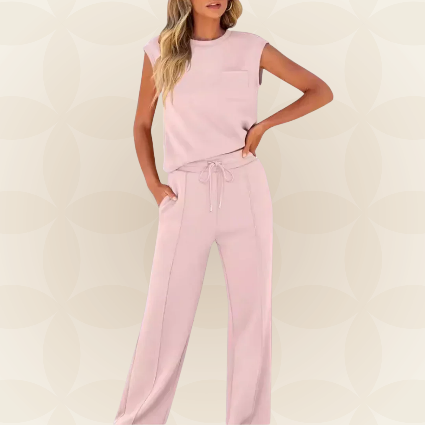 Rovessa - Ensemble détente femme deux pièces avec pantalon large
