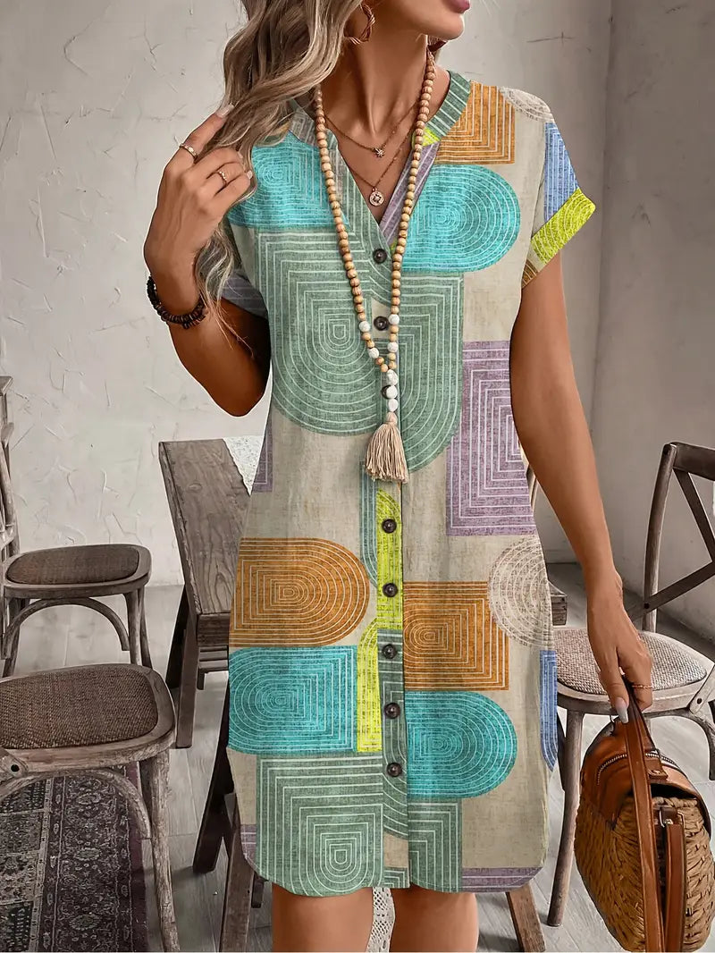 Lucille - Robe Géométrique Élégante