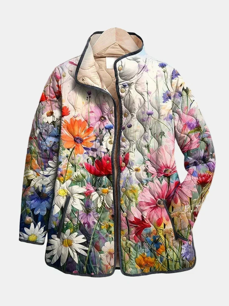 Mahaut - Veste femme matelassée à imprimé floral pour mi-saison
