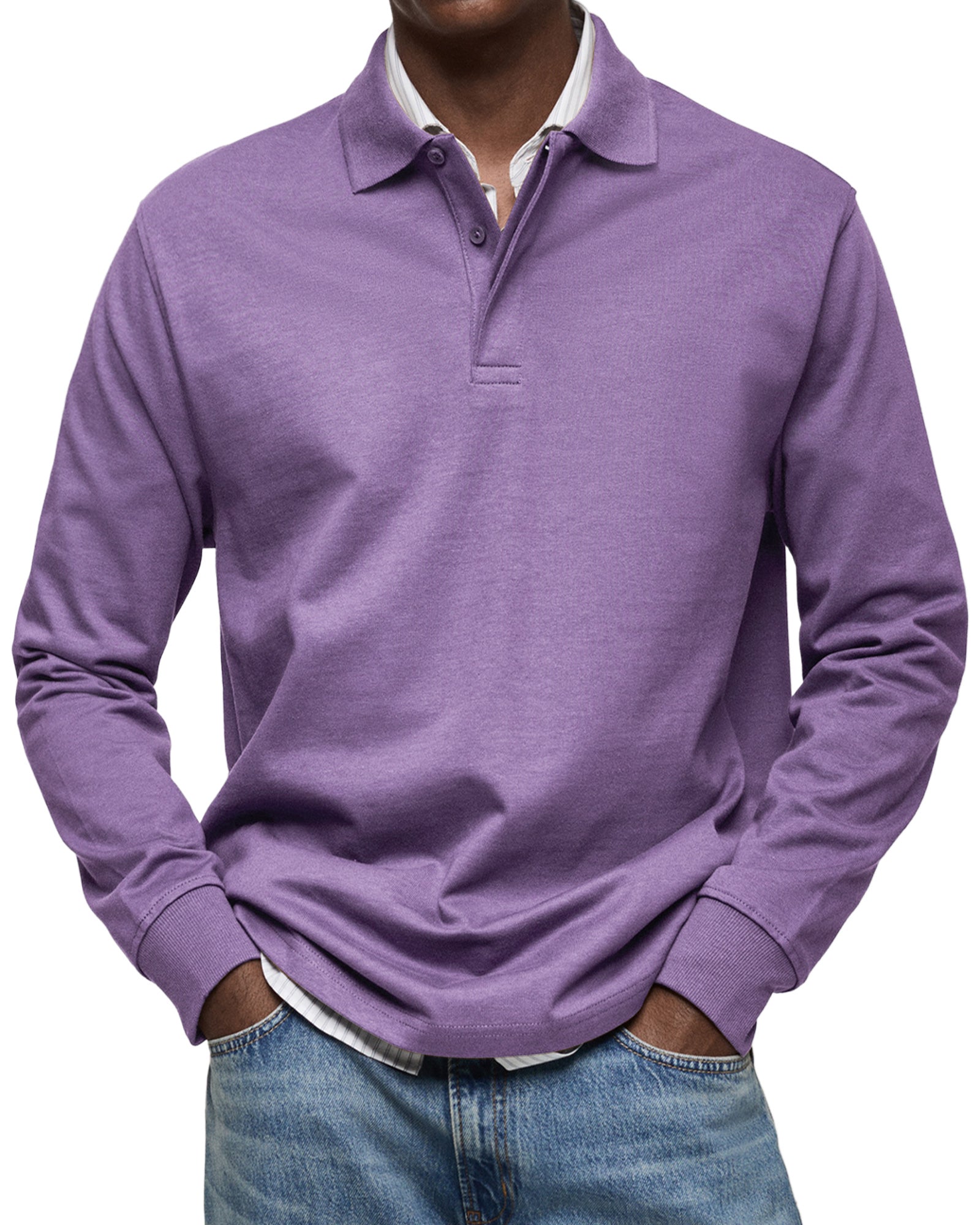 Olivier - Polo De Luxe À Manches Longues Pour Homme
