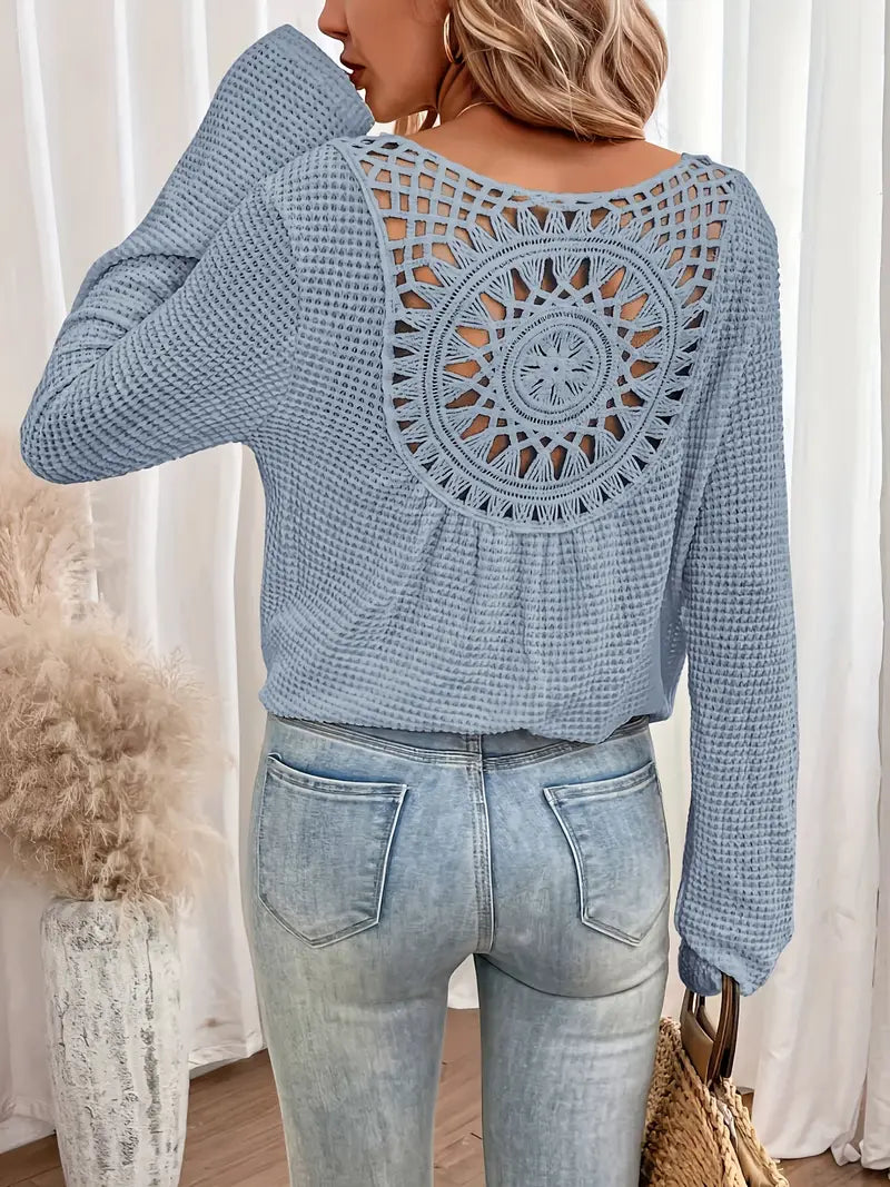Belen - Blouse élégante de style Ibiza avec décolleté en V