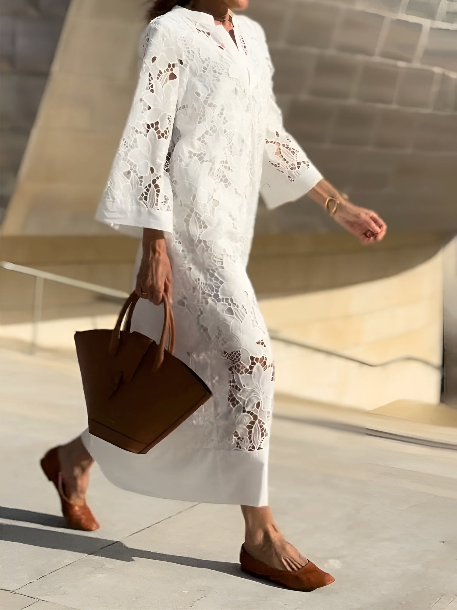 Liv - Robe en dentelle brodée pour femmes
