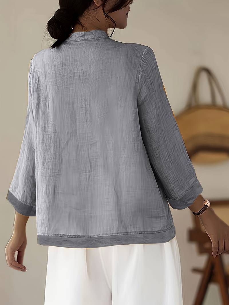 Celmira - Chemise Vintage Ample à Fermeture Nouée