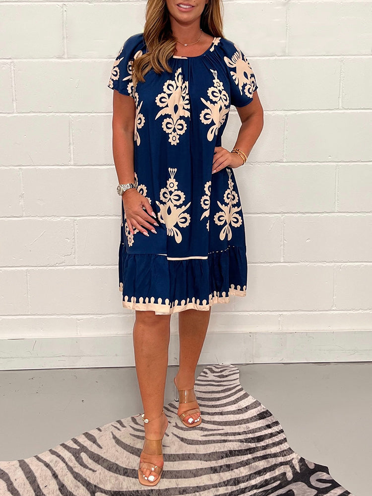Freya - Robe Vintage en Coton Imprimé