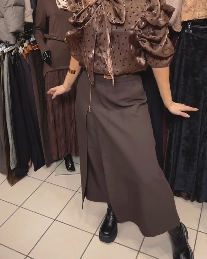 Oravelline - Pantalon Élégant à Fermeture Zippée Moderne